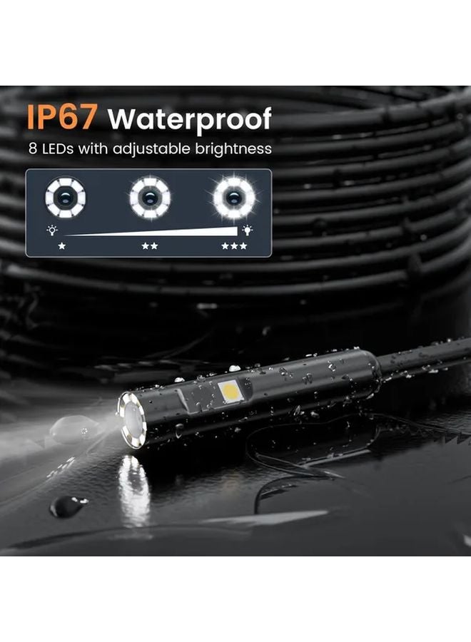 Orange Dual Lens 8mm Borescope 4.3 Inch IPS LCD Screen IP67 Camera For Automotive Plumbing Repair - Image 3